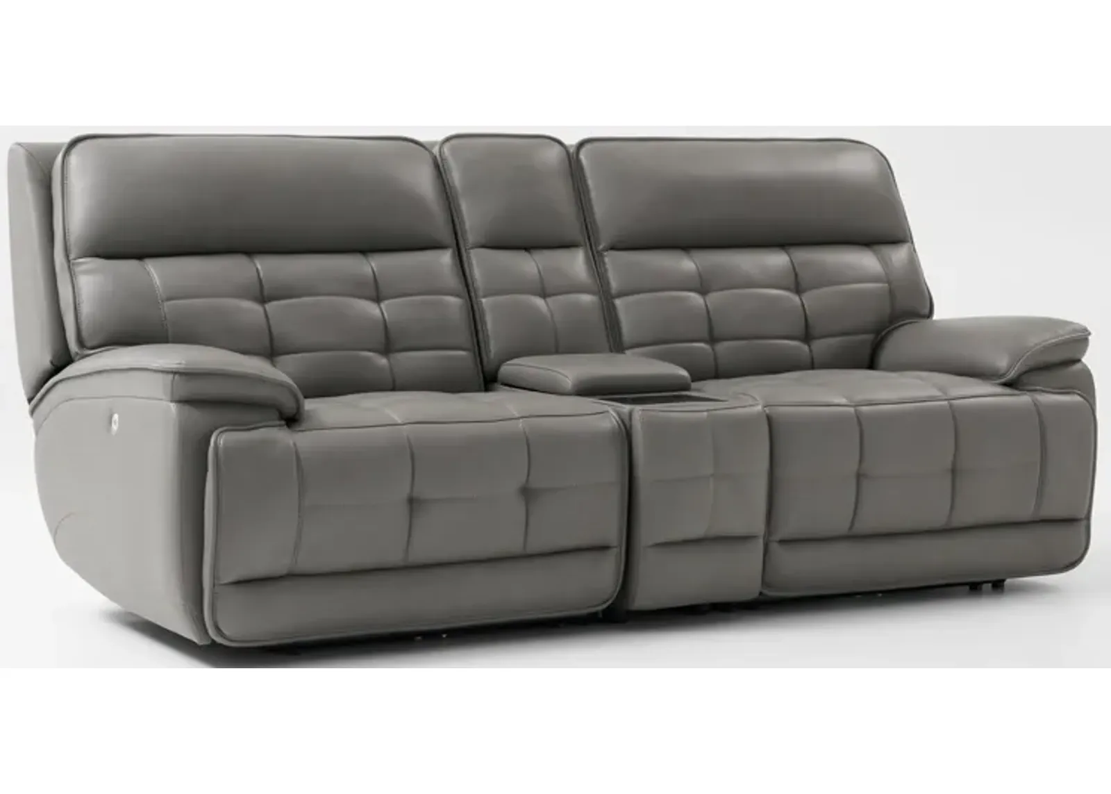 Cascade 3-Piece Triple-Power Reclining Loveseat with Console - Gray