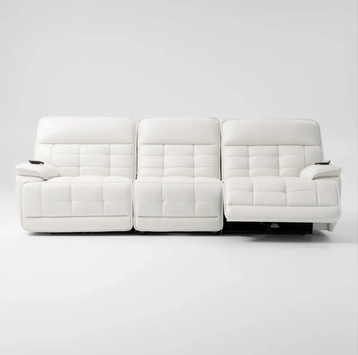 Cascade 3-Piece Triple-Power Reclining Sofa - White