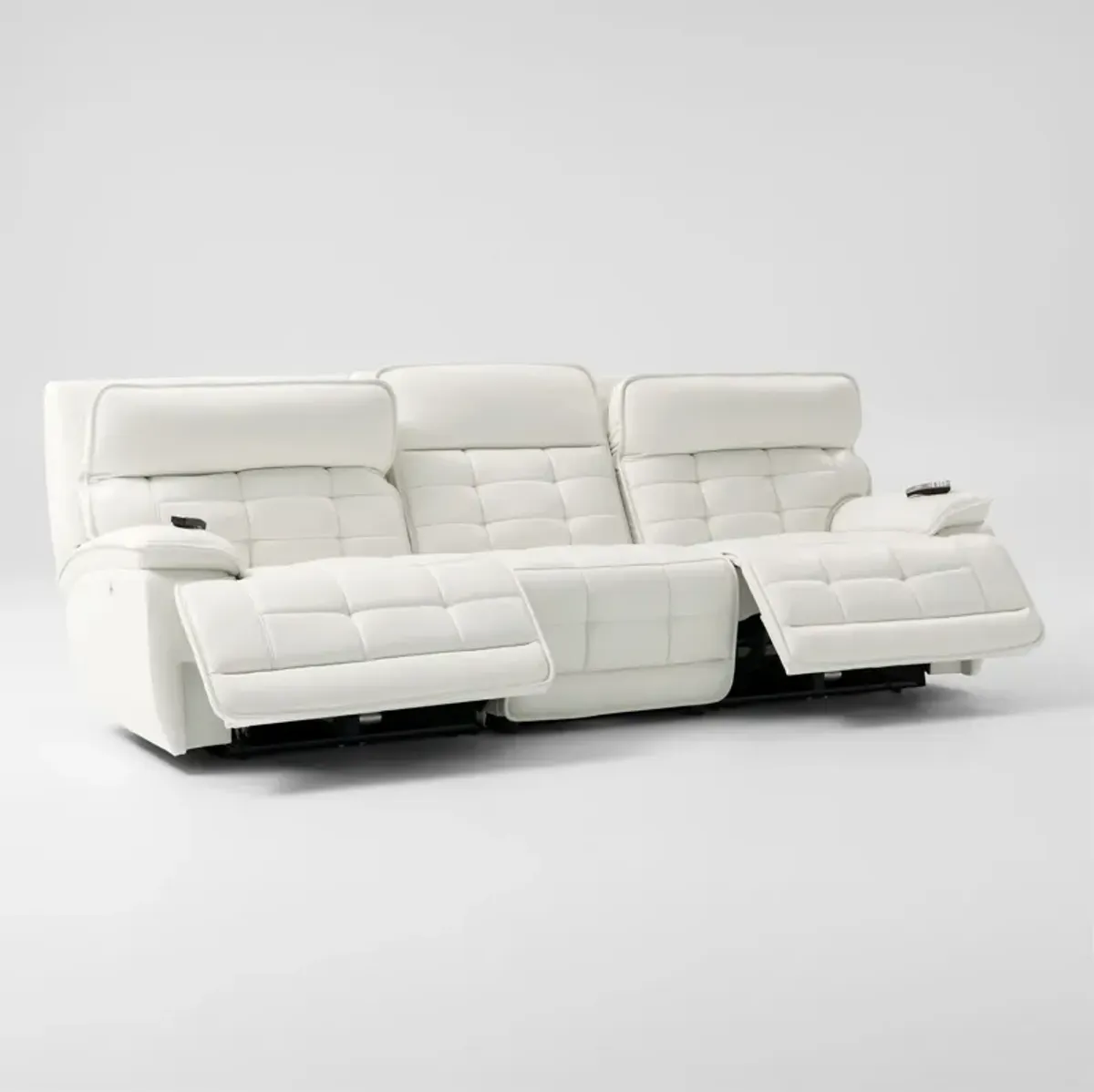 Cascade 3-Piece Triple-Power Reclining Sofa - White