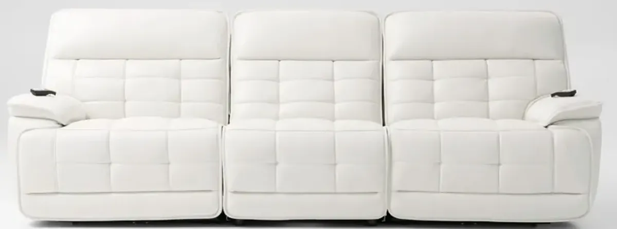 Cascade 3-Piece Triple-Power Reclining Sofa - White