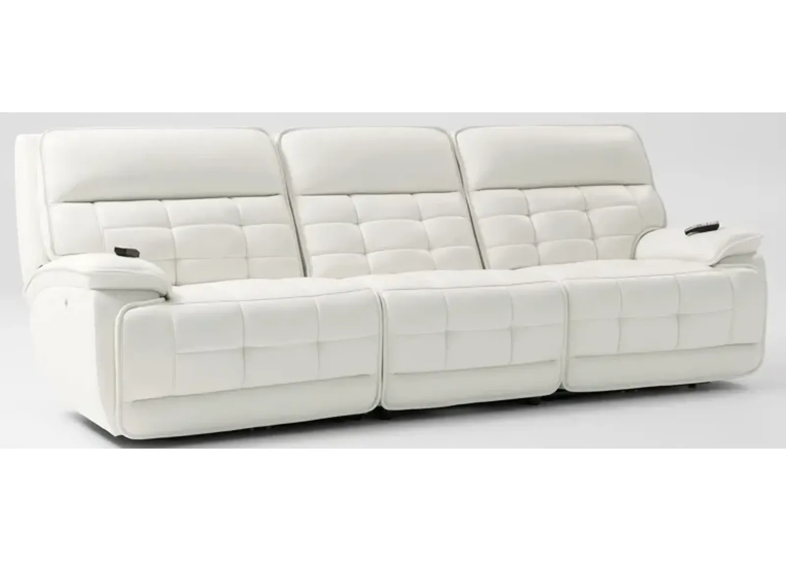 Cascade 3-Piece Triple-Power Reclining Sofa - White