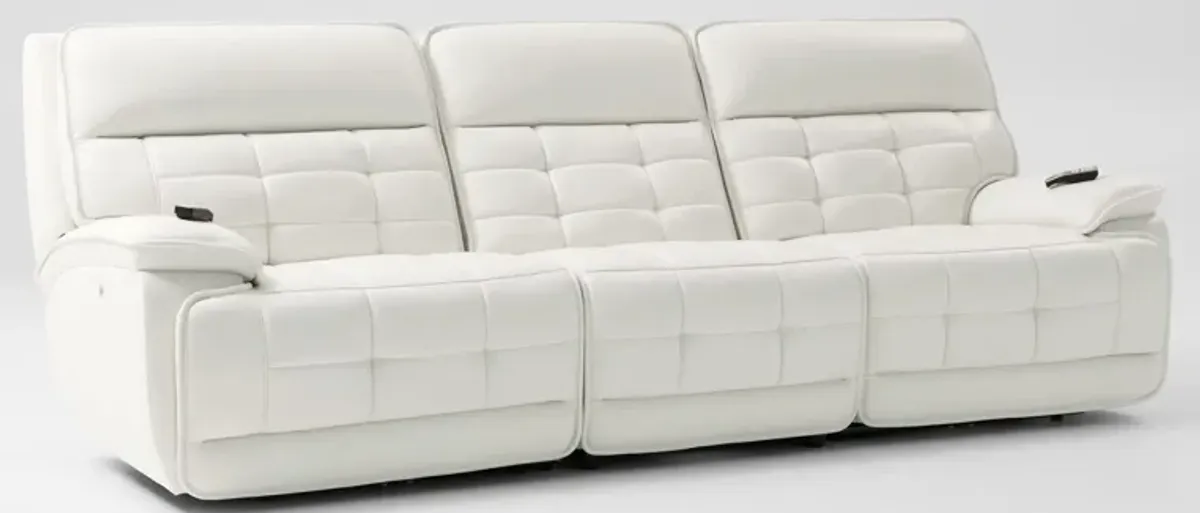 Cascade 3-Piece Triple-Power Reclining Sofa - White