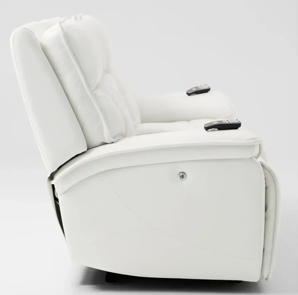 Cascade 3-Piece Triple-Power Reclining Loveseat with Console - White