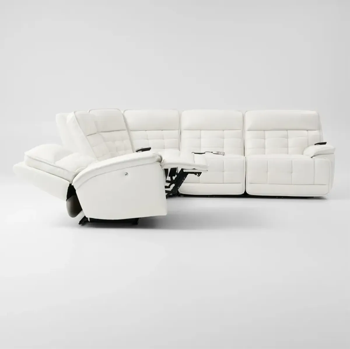 Cascade 5-Piece Triple-Power Reclining Sectional - White