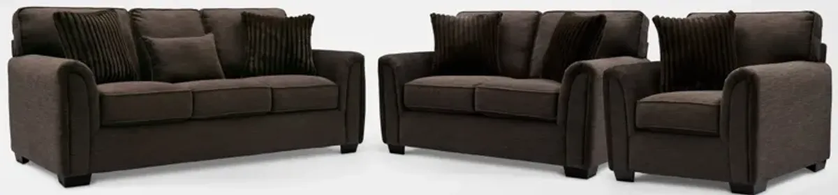 Tristan Sofa, Loveseat and Chair Set