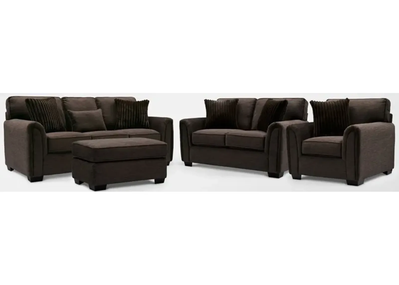 Tristan Sofa, Loveseat, Chair and Ottoman Set