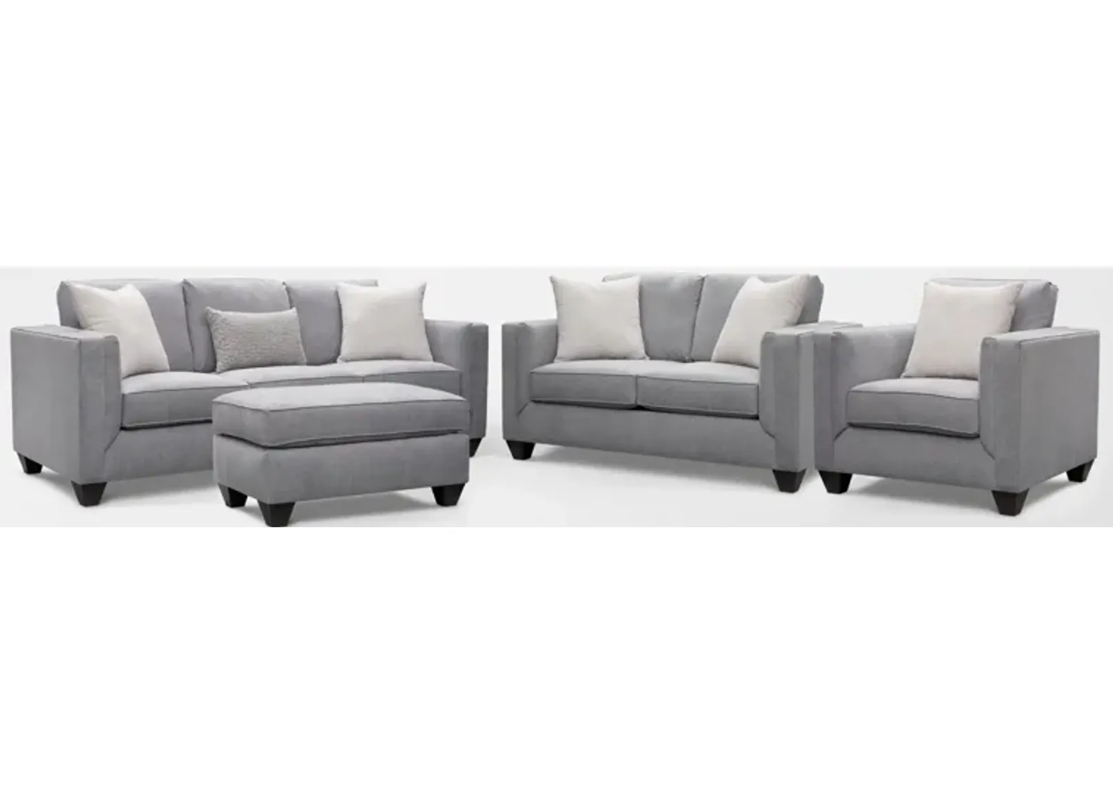 Keegan Sofa, Loveseat, Chair and Ottoman Set