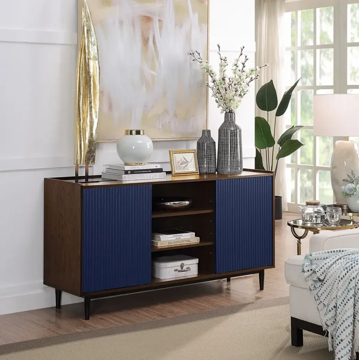 Colter Sideboard - Dark Brown/Navy Blue