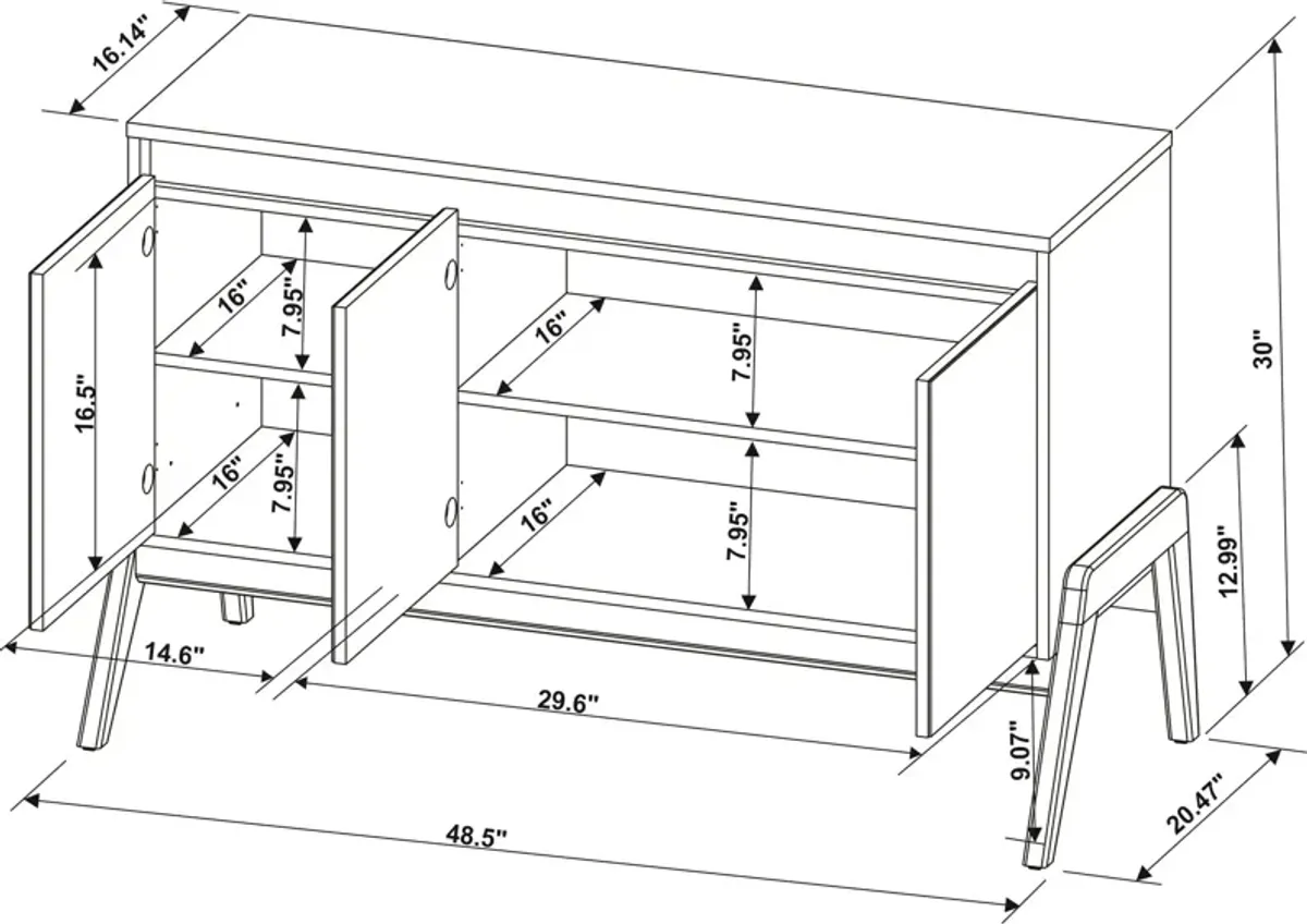 Zamir 48" Sideboard - Matte White