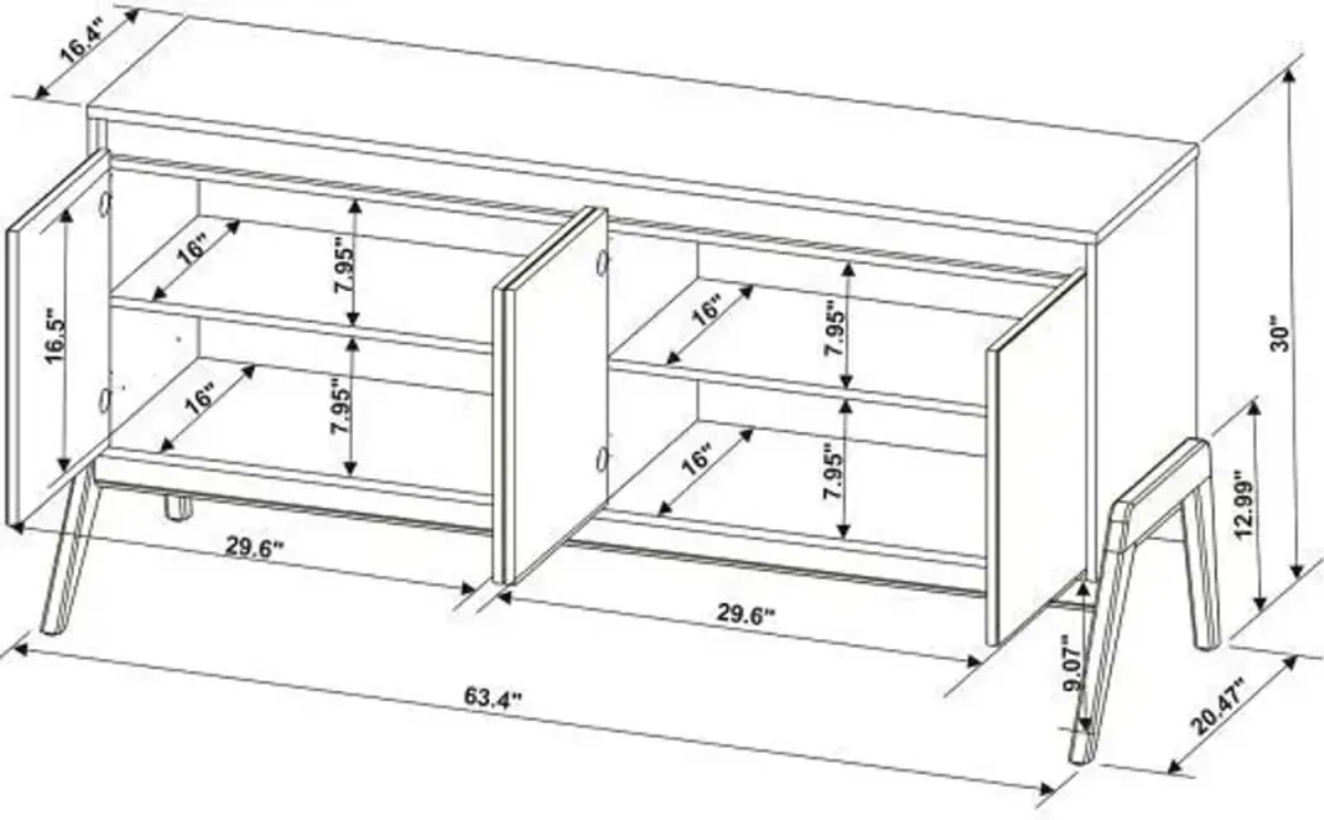 Zamir 63" Sideboard - Matte White