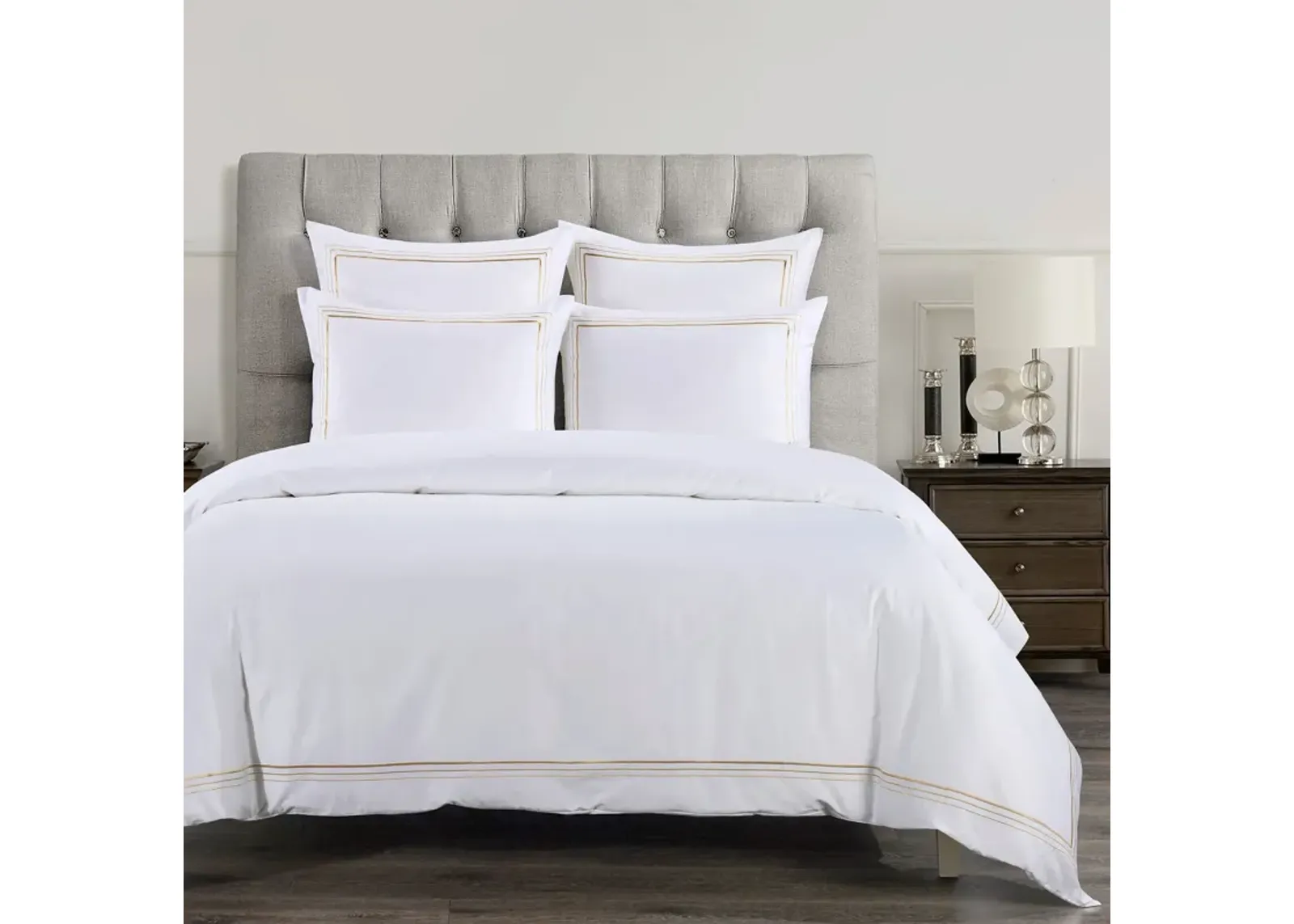 Lee King Duvet Cover Set - Champagne