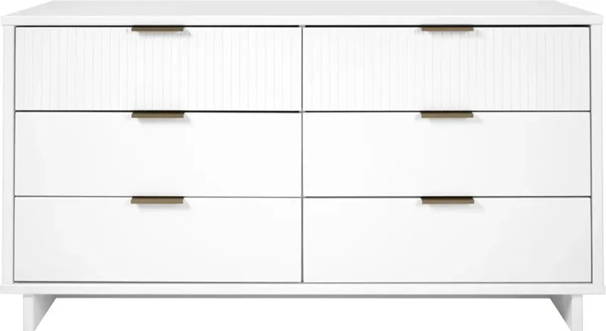 Kenya Dresser, 3 Drawer Dresser and Narrow Chest Set - White