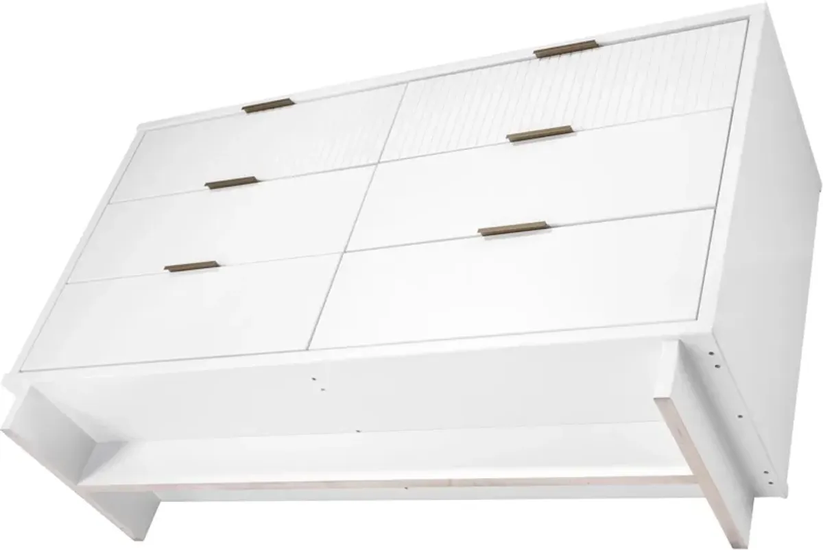 Kenya Dresser, 3 Drawer Dresser and Narrow Chest Set - White