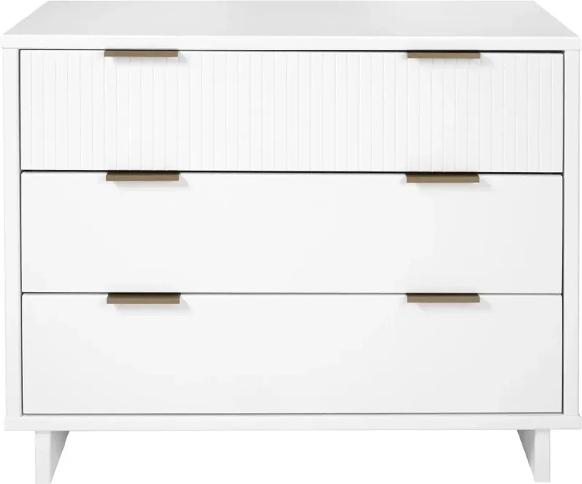 Kenya Dresser, 3 Drawer Dresser and Narrow Chest Set - White