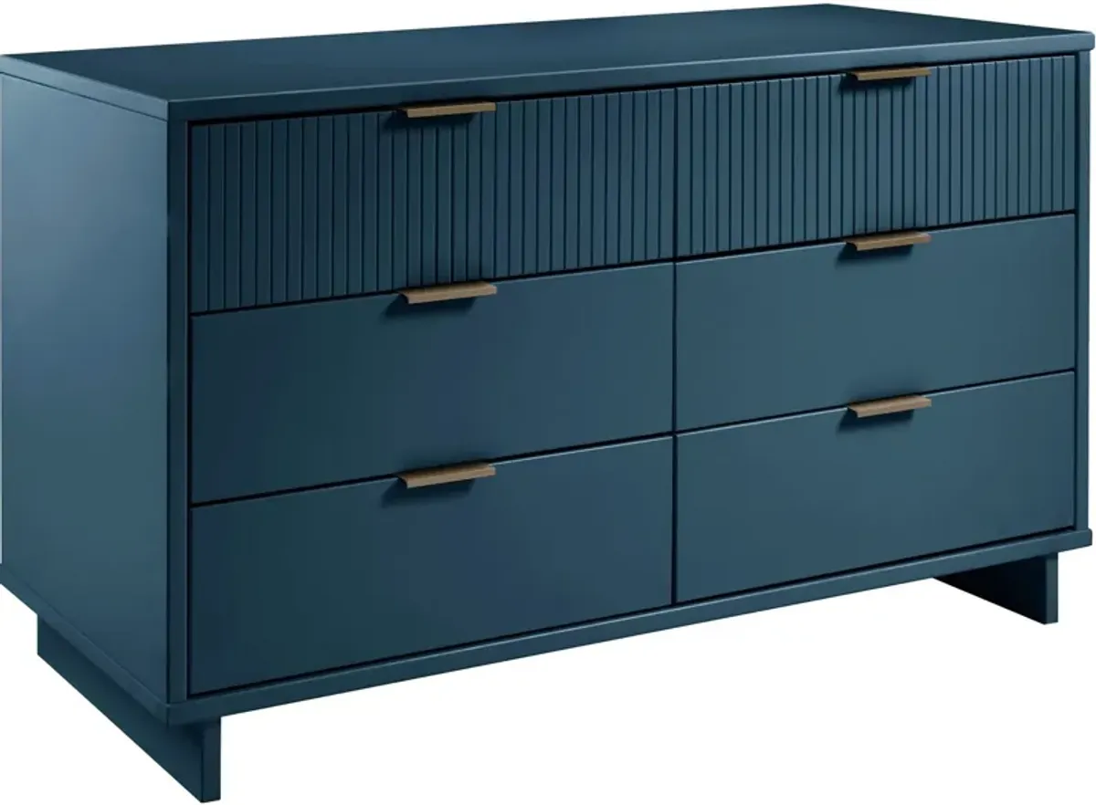 Kenya Dresser, 3 Drawer Dresser and Narrow Chest Set - Midnight Blue