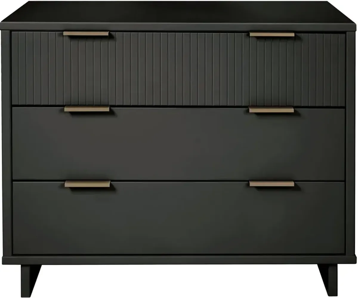 Kenya Dresser, 3 Drawer Dresser and Narrow Chest Set - Dark Grey