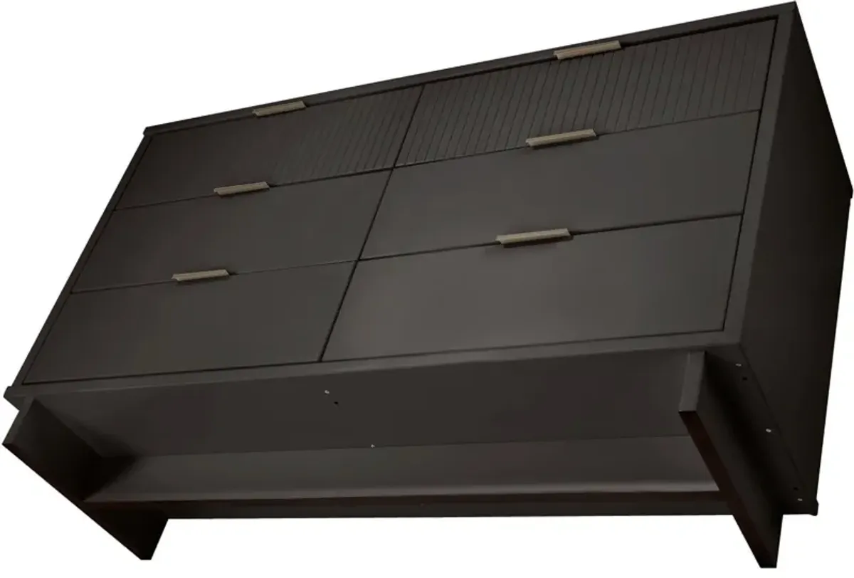 Kenya Dresser, 3 Drawer Dresser and Narrow Chest Set - Dark Grey