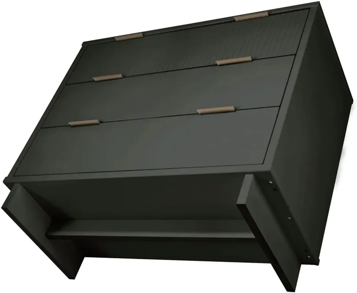 Kenya Dresser, 3 Drawer Dresser and Narrow Chest Set - Dark Grey