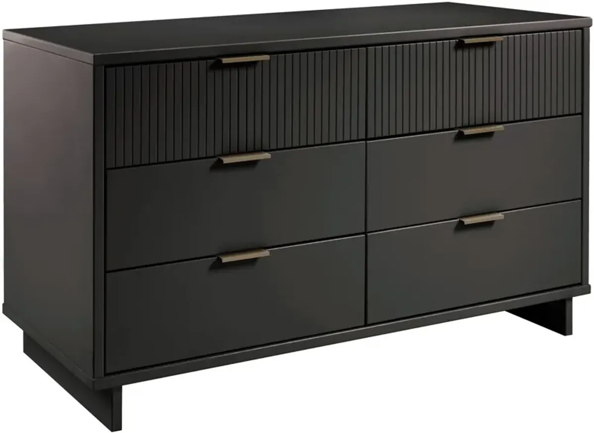 Kenya Dresser, 3 Drawer Dresser and Narrow Chest Set - Dark Grey