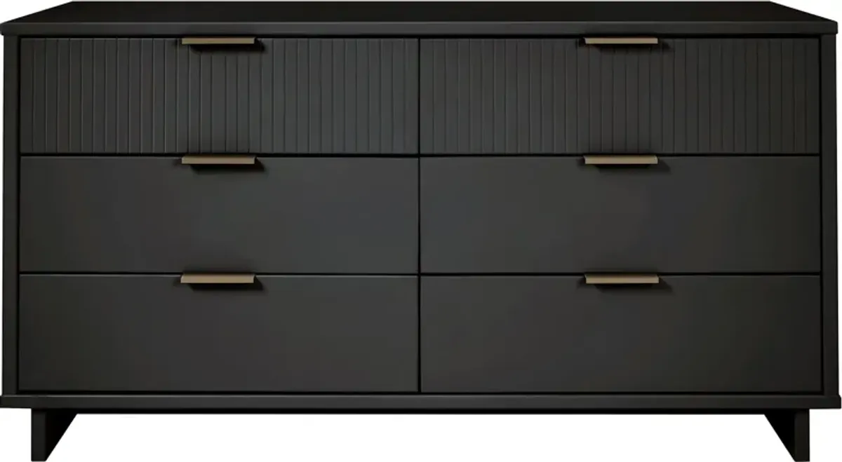 Kenya Dresser, 3 Drawer Dresser and Narrow Chest Set - Dark Grey