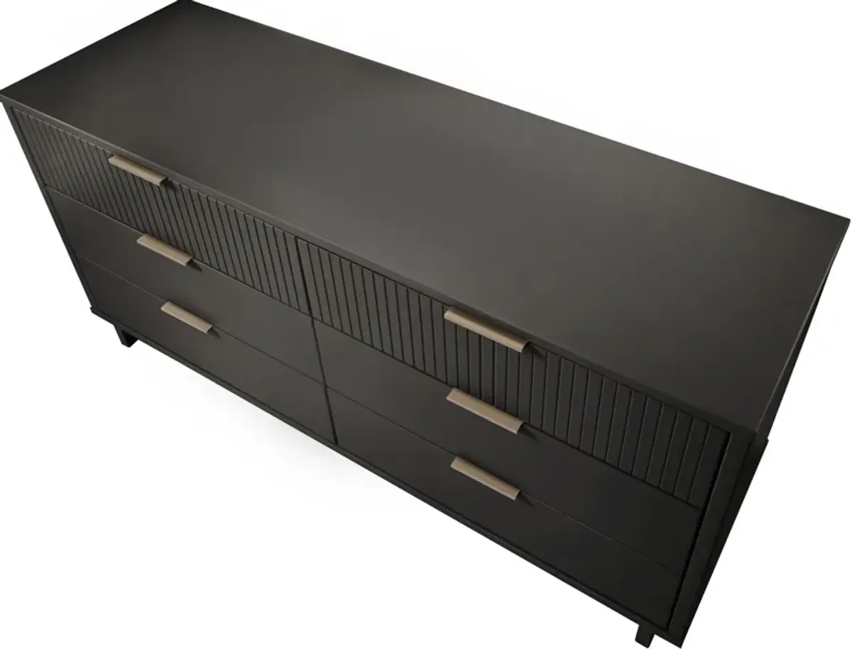 Kenya Dresser, 3 Drawer Dresser and Narrow Chest Set - Dark Grey