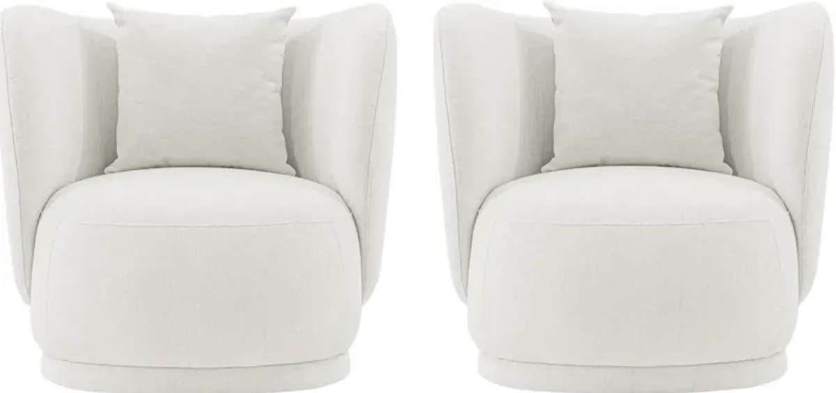 Benson Set of 2 Accent Chairs - Cream