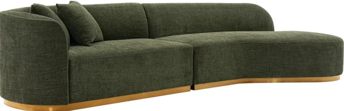 Carmine Sofa with Cuddler - Olive Green