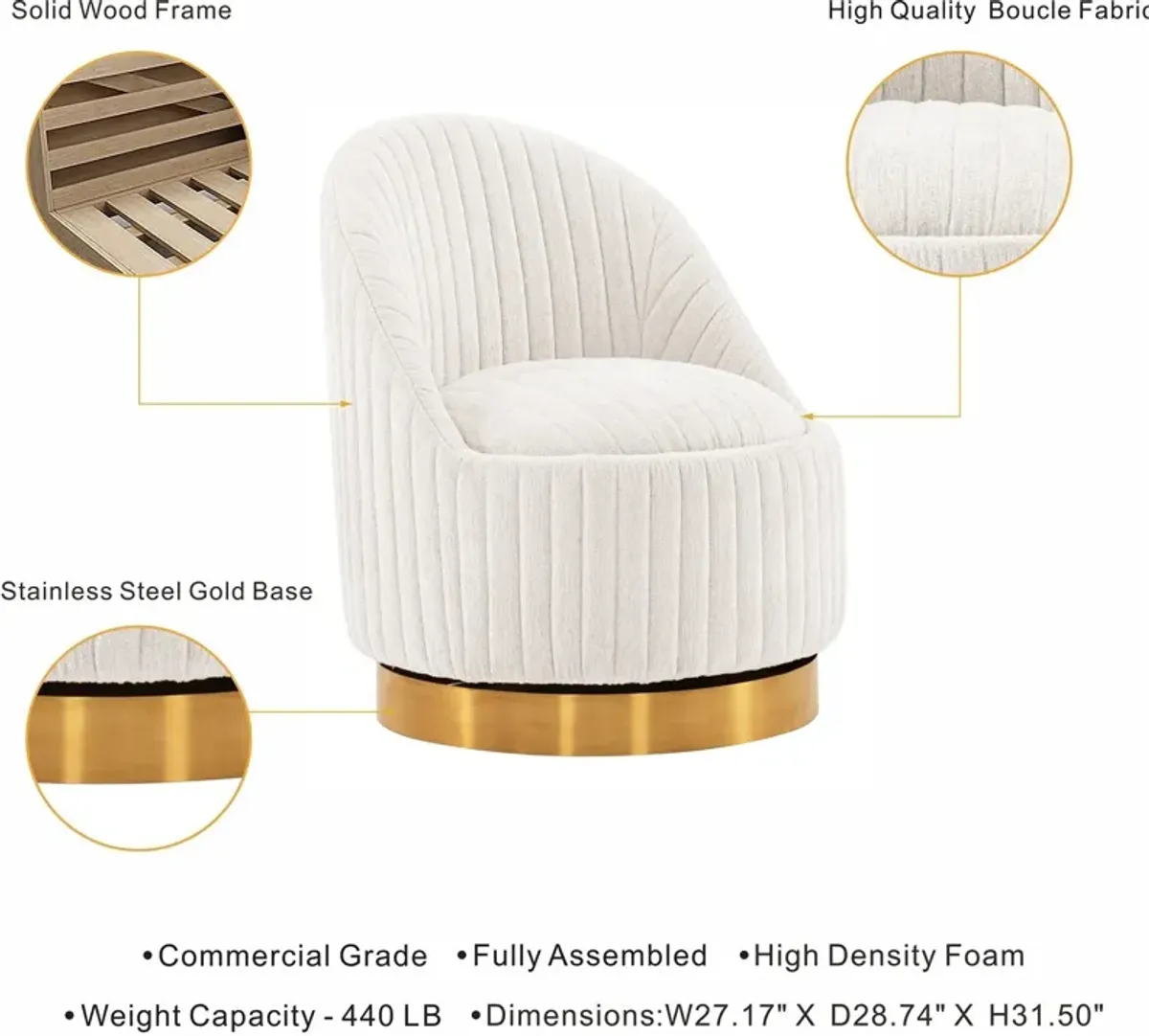 Venus Swivel Accent Chair - Cream