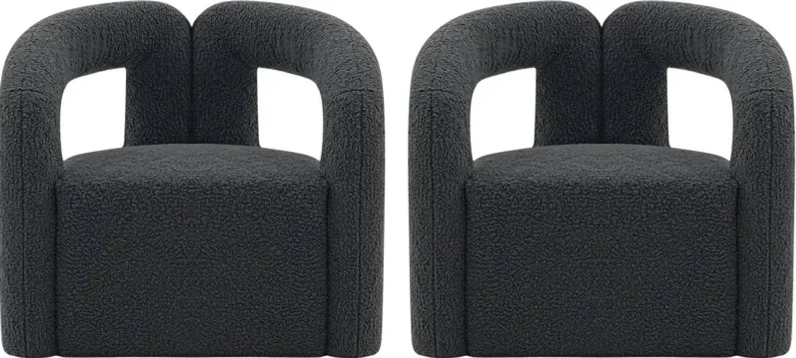 Edmonda Set of 2 Accent Chairs - Black