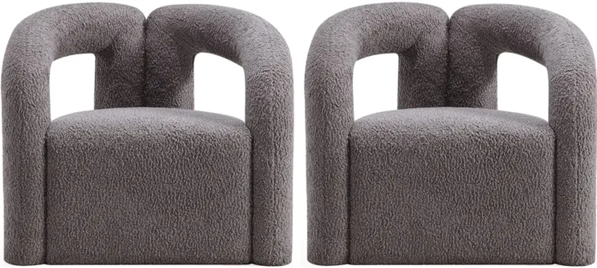 Edmonda Set of 2 Accent Chairs - Grey