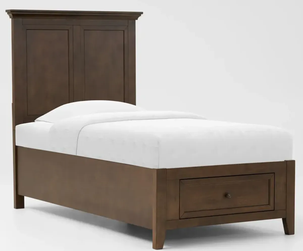 Lincoln Twin Youth Storage Bed - Hickory