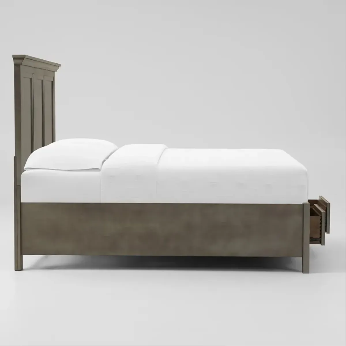 Lincoln Solid Wood Full Youth Storage Bed - Gray
