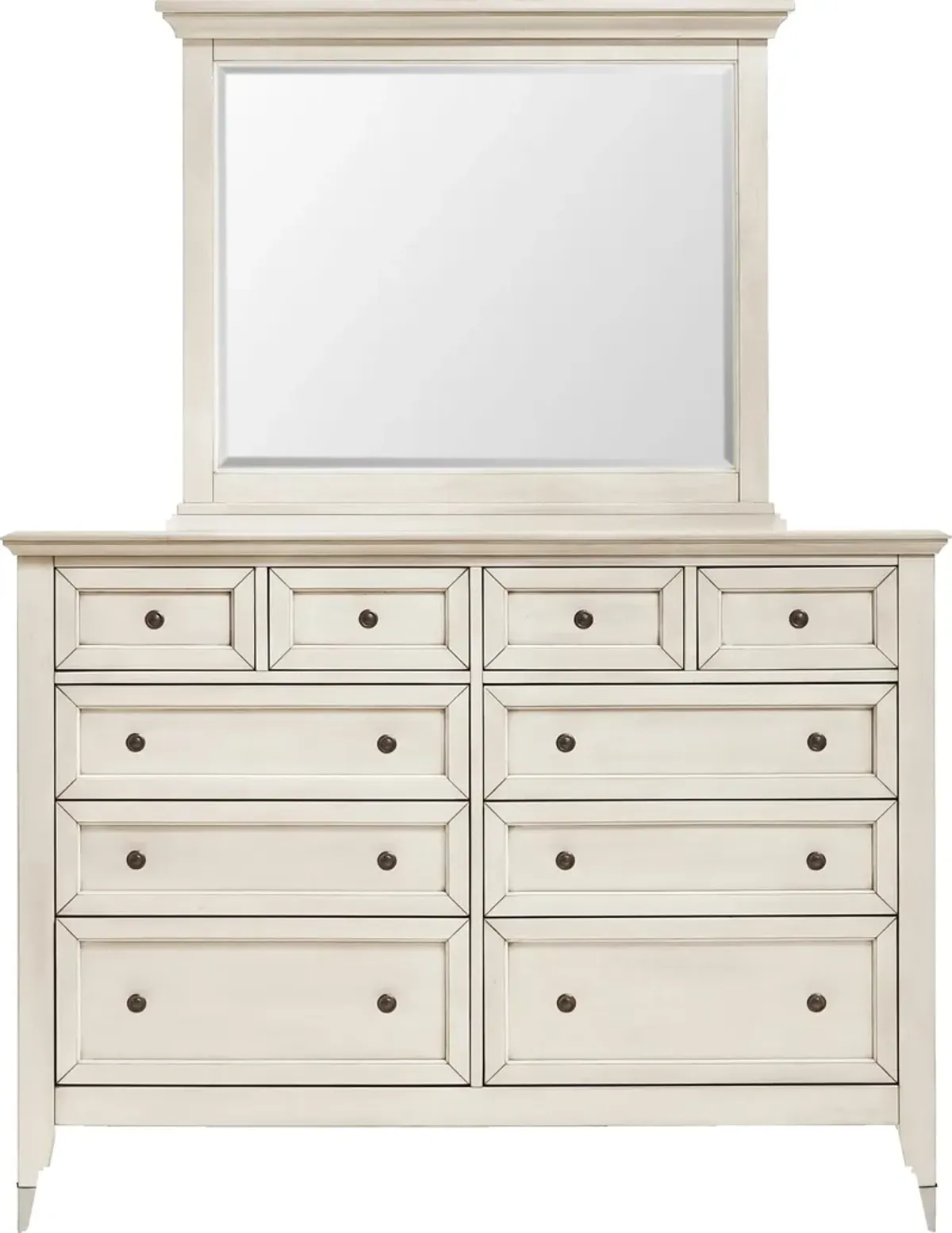 Lincoln 6-Piece Twin Bedroom Set with Nightstand,Dresser and Mirror - White