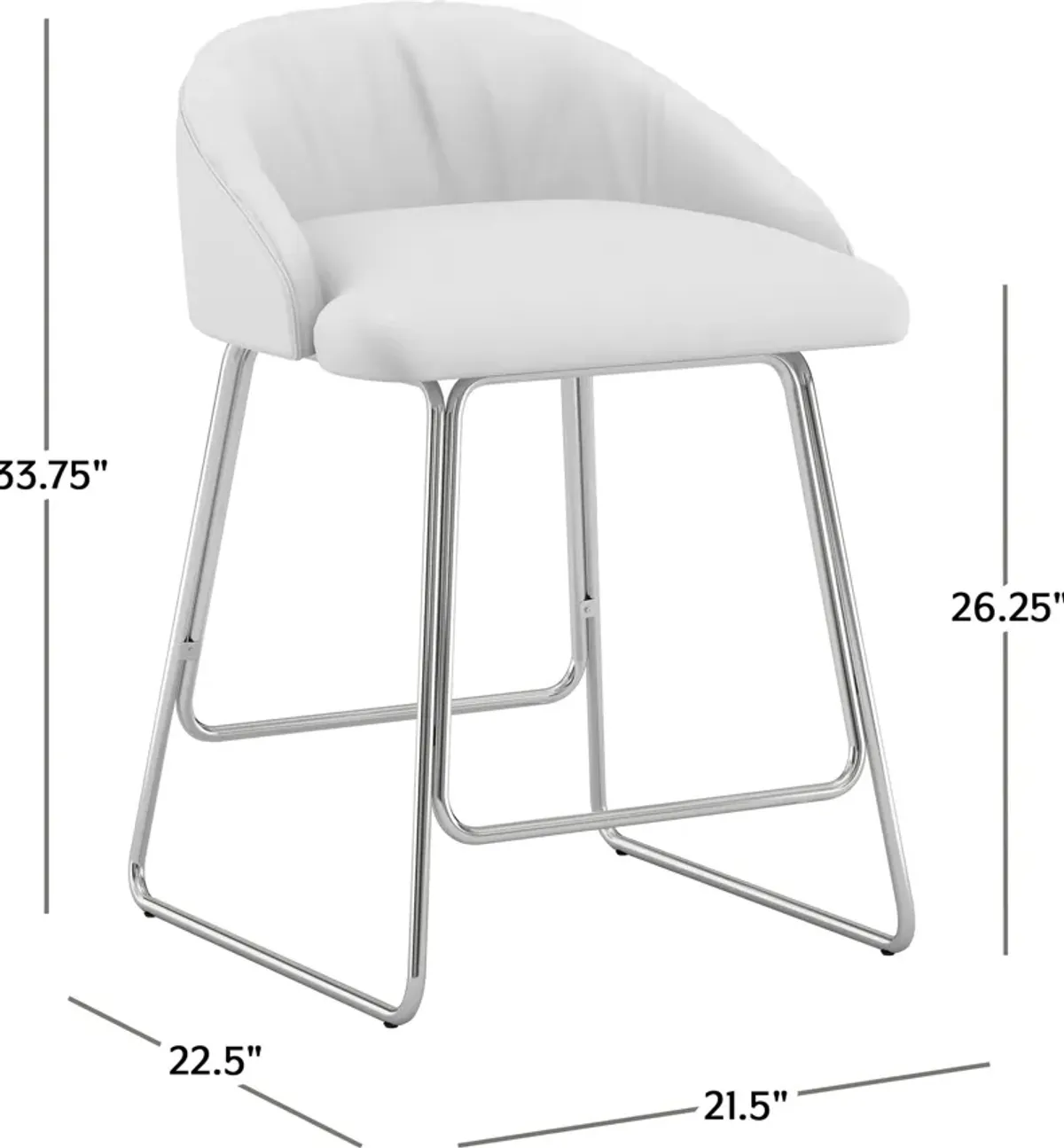 Hover Counter-Height Stool - White