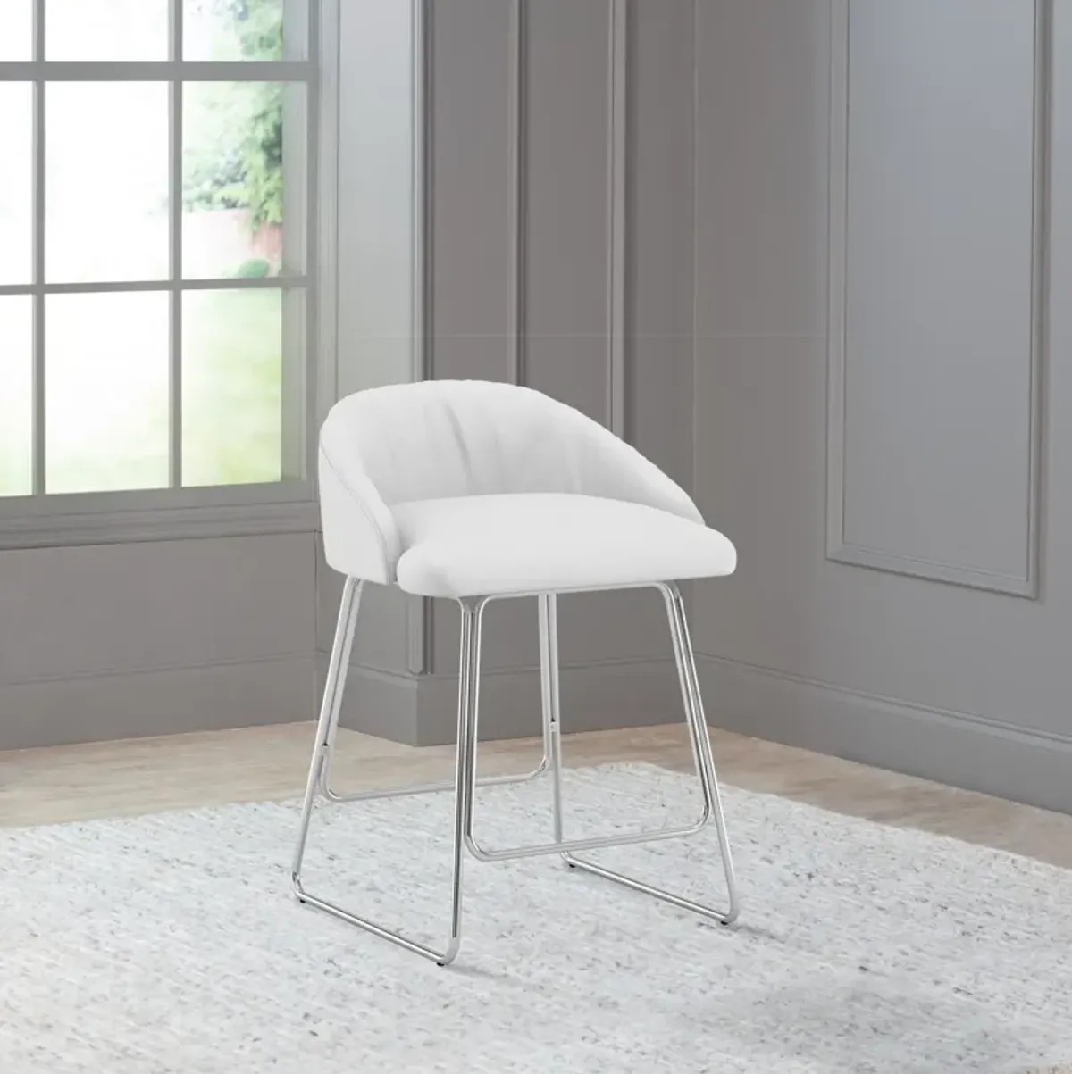 Hover Counter-Height Stool - White