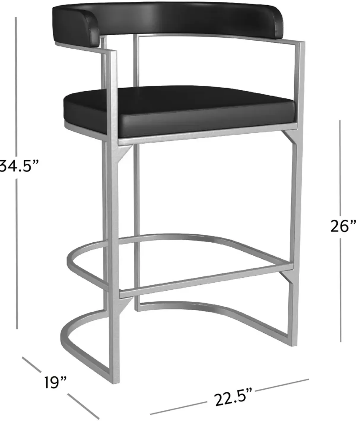 Lansing Counter-Height Stool - Black