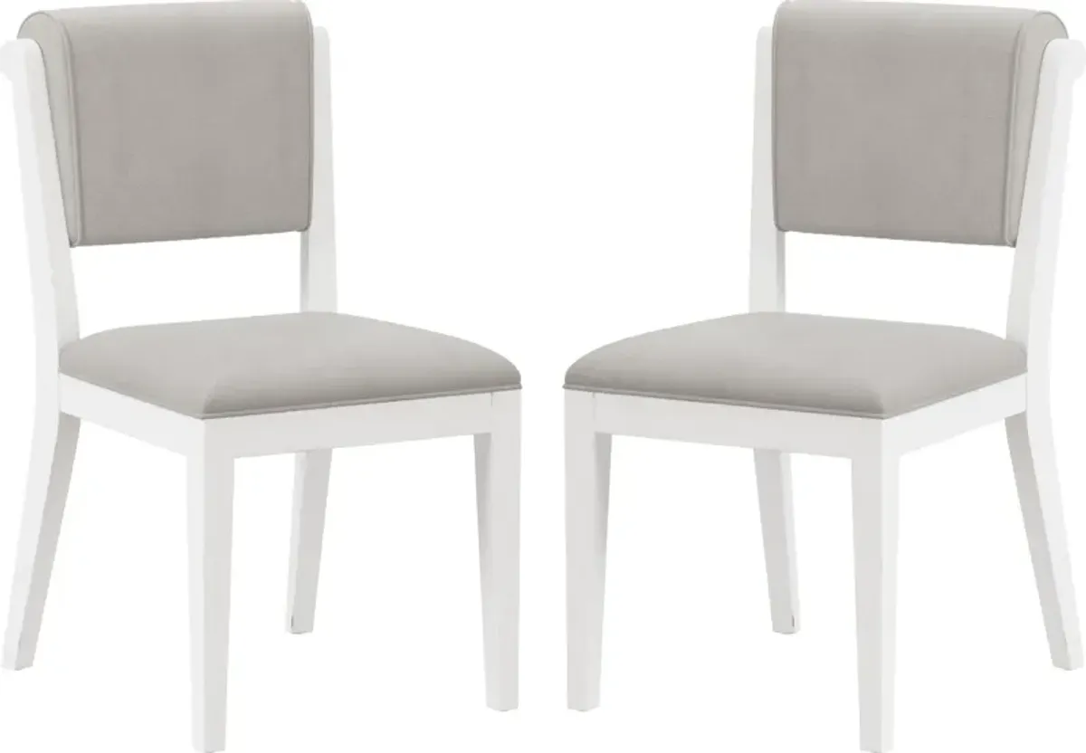 Berea Set of 2 Dinng Chairs - Gray and White