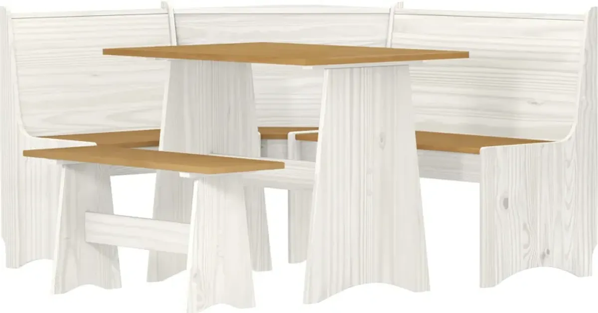 Daisie Dining Table, Banquette and Bench - White