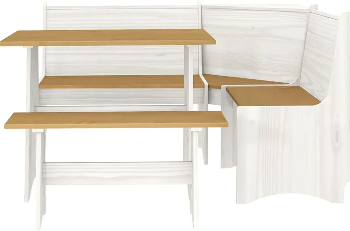 Daisie Dining Table, Banquette and Bench - White