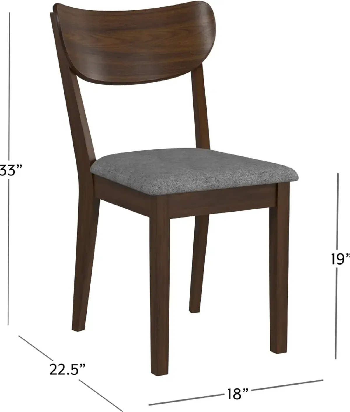 Meera Set of 2 Dining Chairs - Chestnut