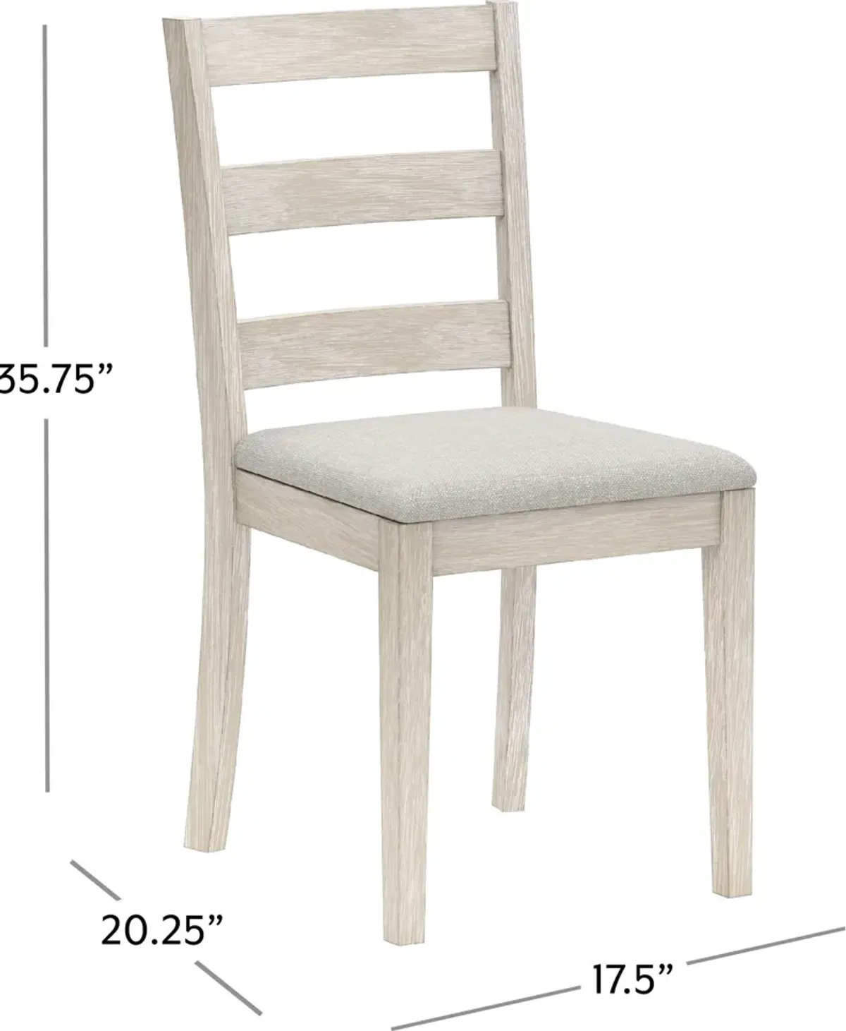 Werner Set of 2 Ladder Back Dining Chairs - White