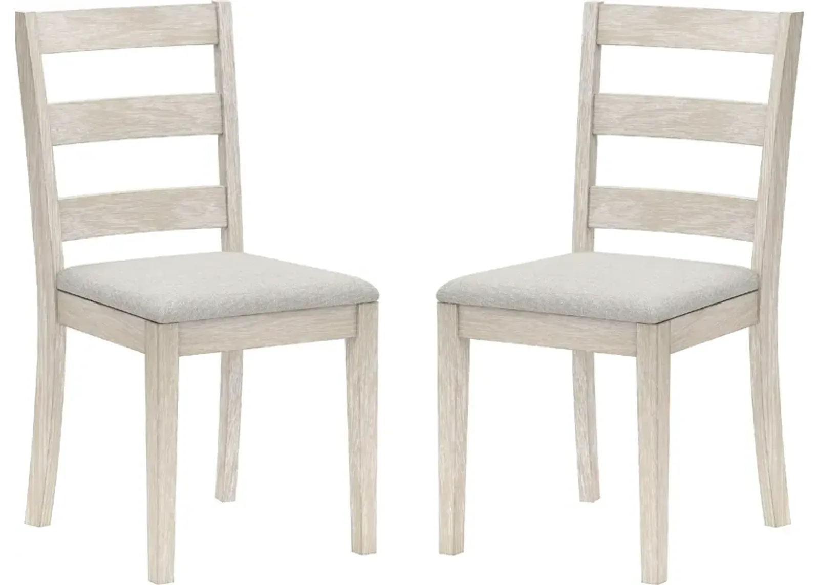 Werner Set of 2 Ladder Back Dining Chairs - White