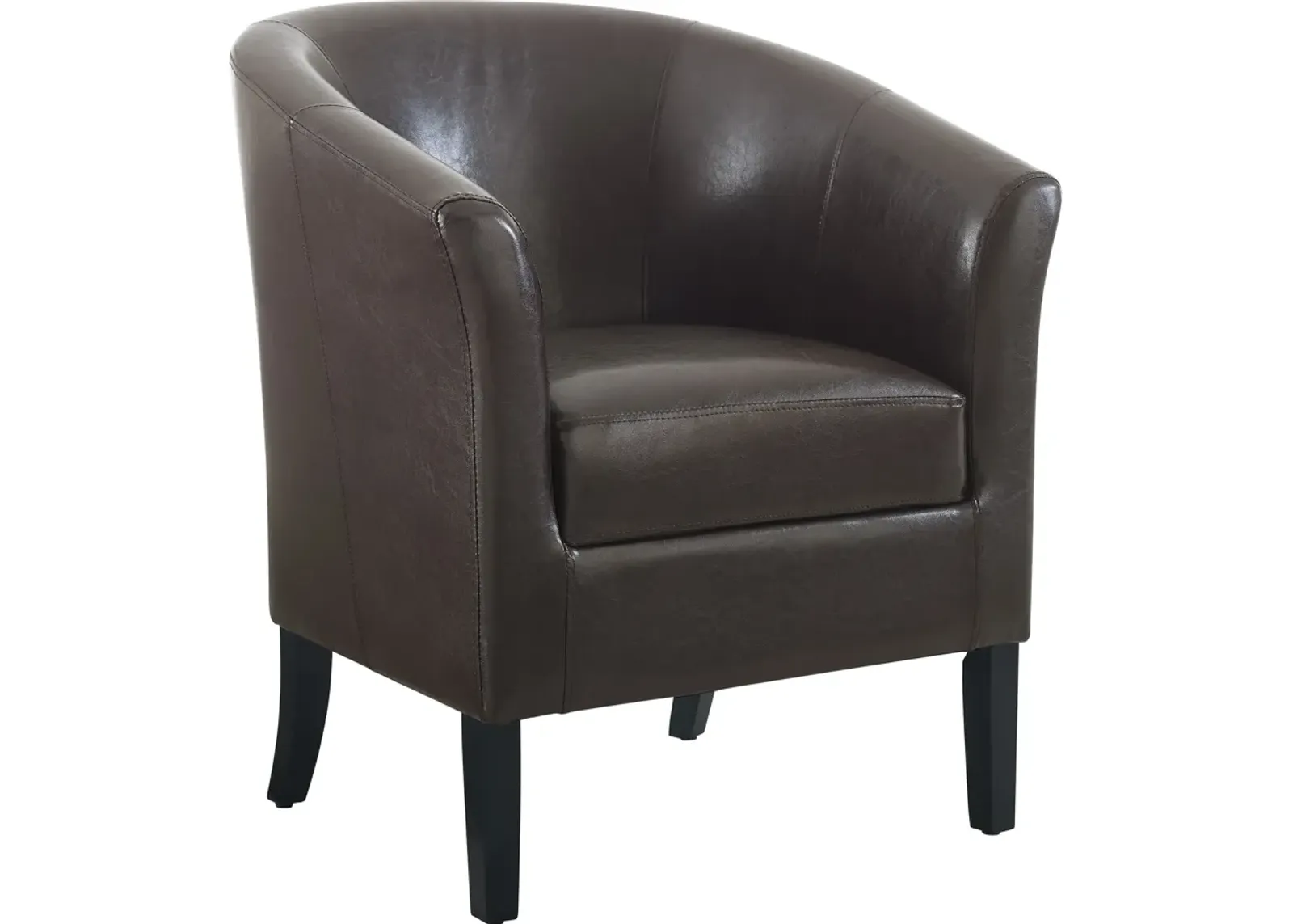 Jethro Vegan Leather Accent Chair - Brown