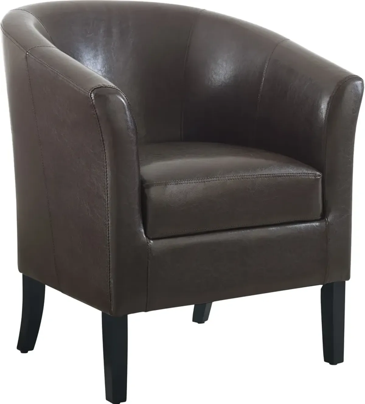 Jethro Vegan Leather Accent Chair - Brown