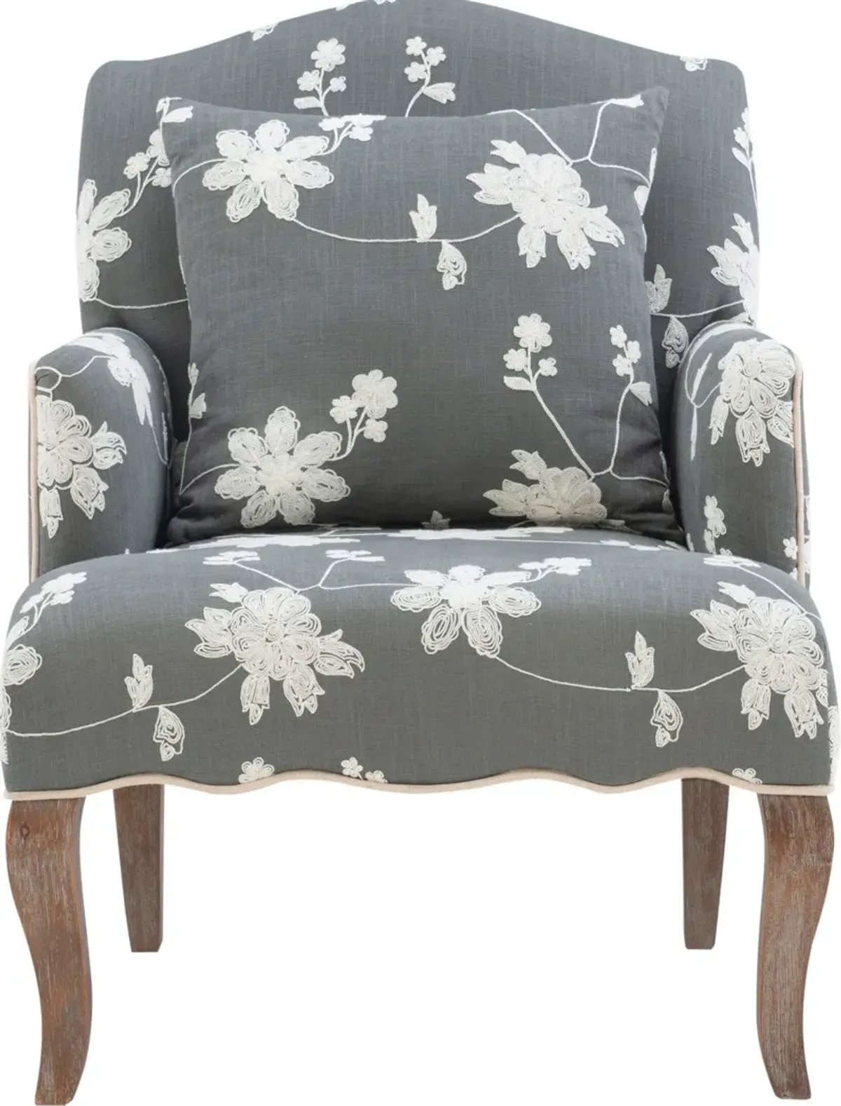 Bina Accent Chair - Gray and White