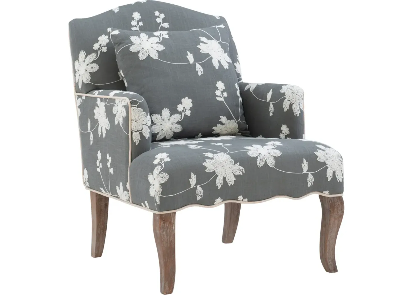 Bina Accent Chair - Gray and White