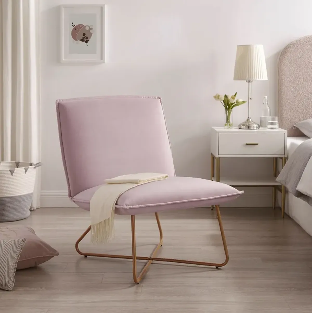 Jeno Accent Chair - Blush Pink