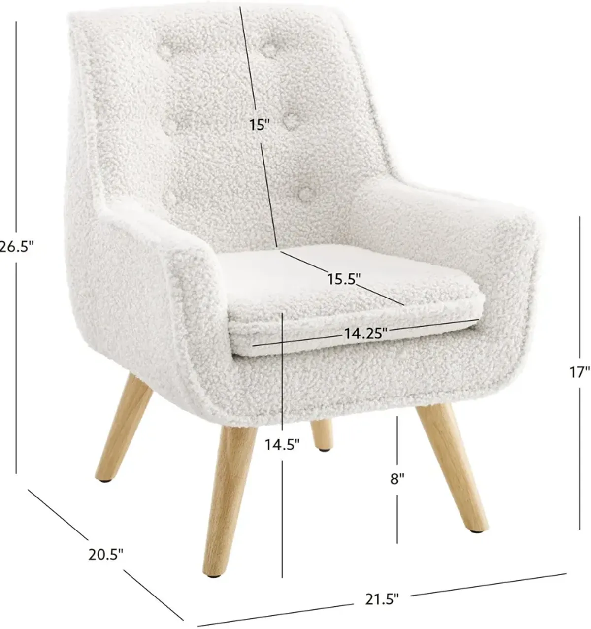 Salem Youth Accent Chair - White