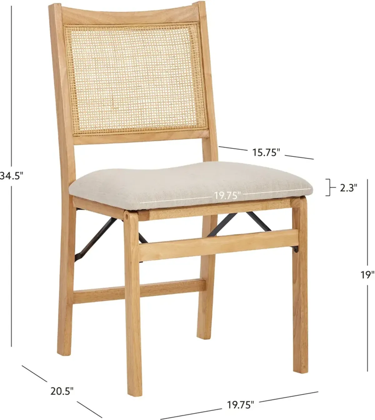 Titian Folding Dining Chair - Natural