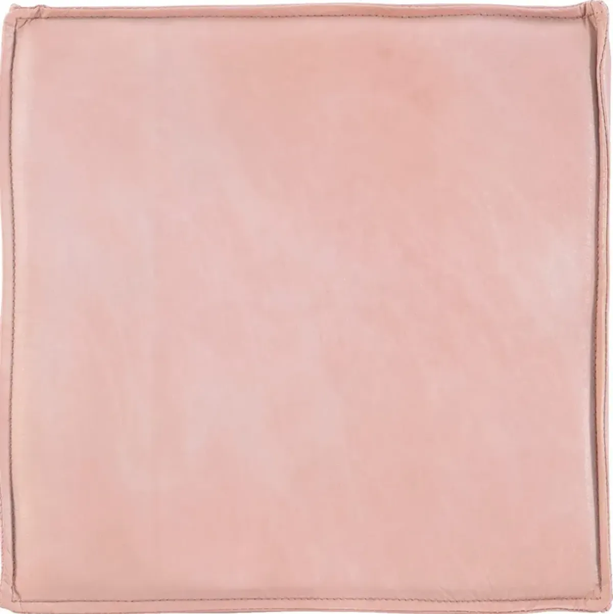 Stowe Leather Ottoman - Pink